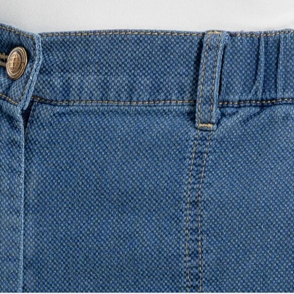 NWT MAX STUDIO LONDON Blue Wide Leg Cotton Pique Jeans with Pockets XS/S - Picture 5 of 16
